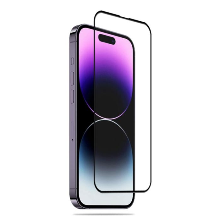 Mocolo - Mocolo iPhone 15 Pro Max Härdat Glas Skärmskydd Silk Printing - Svart