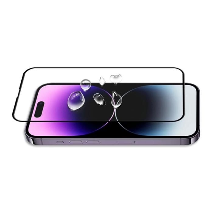 Mocolo - Mocolo iPhone 15 Pro Max Härdat Glas Skärmskydd Silk Printing - Svart
