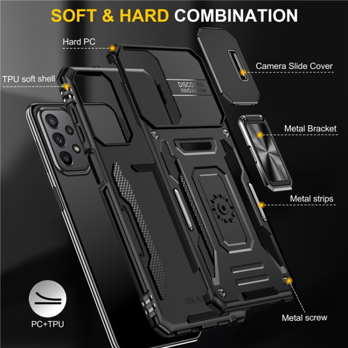 A-One Brand - Galaxy A23 4G/5G Mobilskal Ringhållare Kickstand - Svart