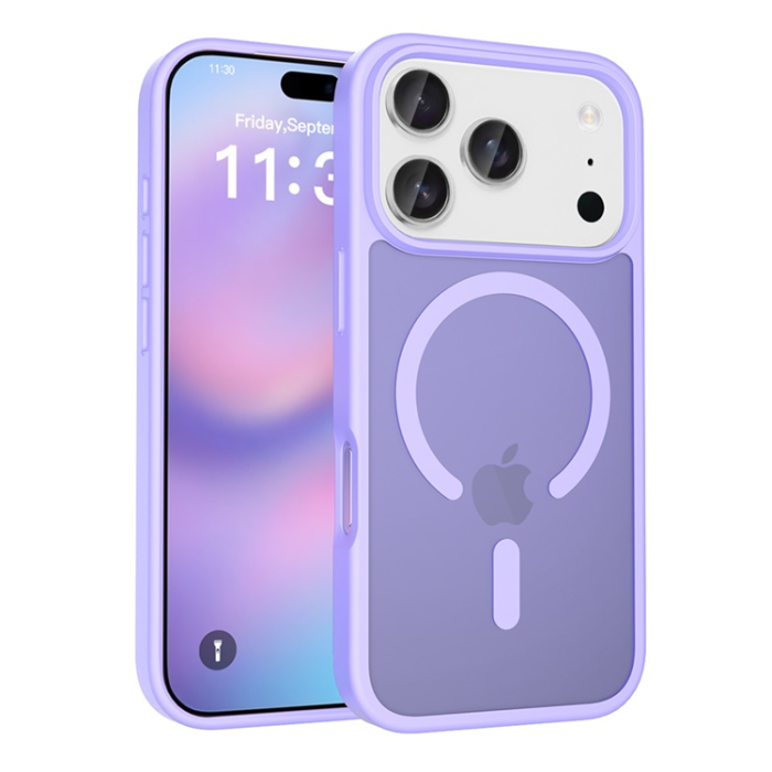 A-One Brand - iPhone 17 Pro Mobilskal MagSafe Acrylic Skin Touch - Lila