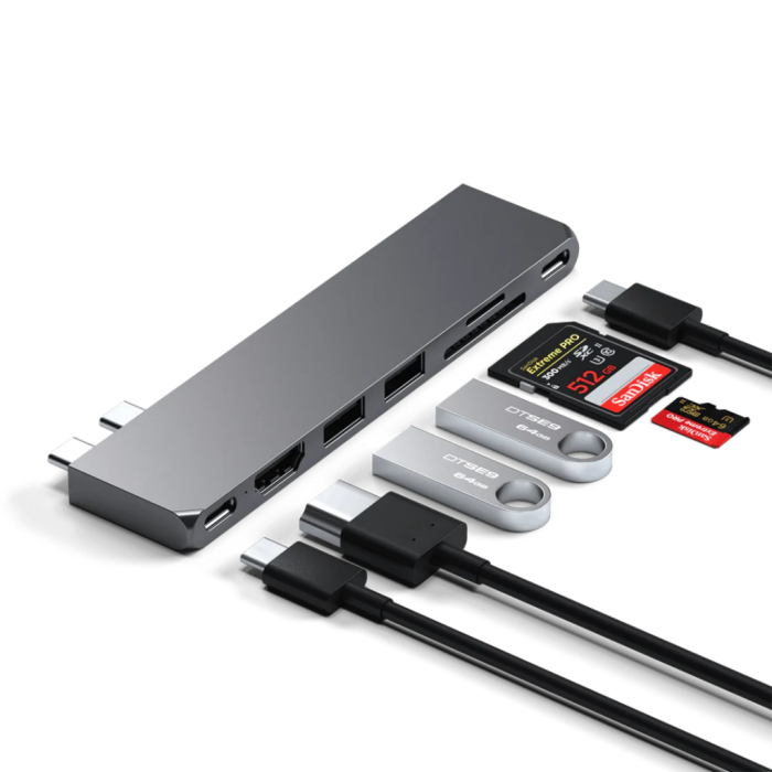 Satechi - Satechi USB-C Pro Hub Slim - Rymdgrå