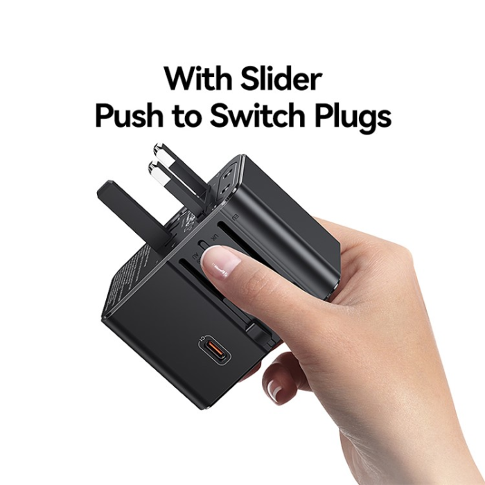 USAMS - USAMS Väggladdare 3x USB-C - 2x USB-A 70W CC310 T68 - Svart