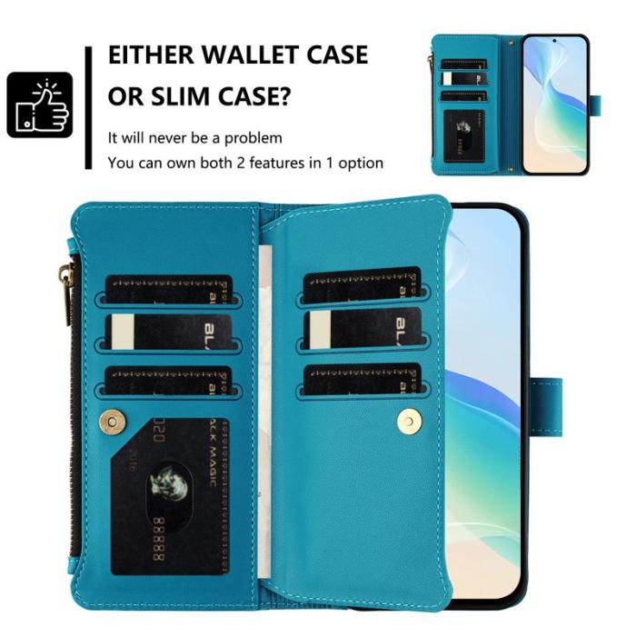 OEM - Samsung Galaxy A57 Plånboksfodral Konstläder 9 Kortfack - Lake Blue