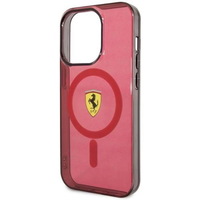 Ferrari - Ferrari iPhone 14 Pro Max Mobilskal Magsafe Translucent - Röd
