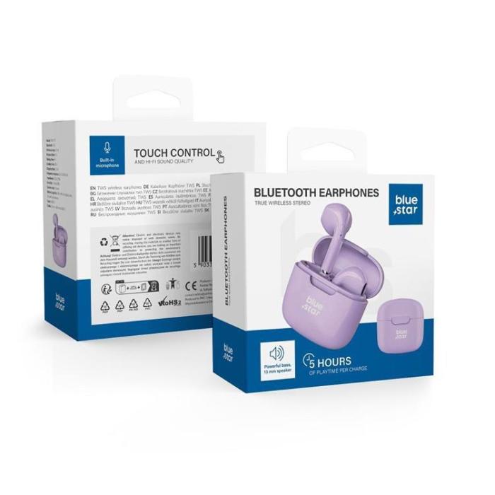 Blue Star - Blue Star Trådlösa In-Ear Hörlurar Bluetooth TWS FI7 - Lila