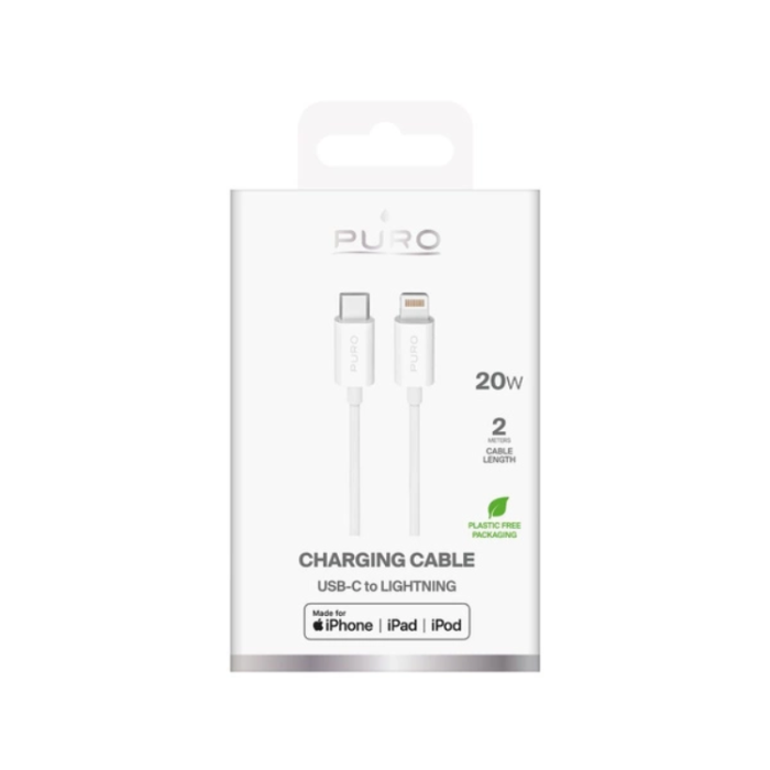 Puro - Puro USB-C - Lightning 20W Kabel 2m TPE - Vit