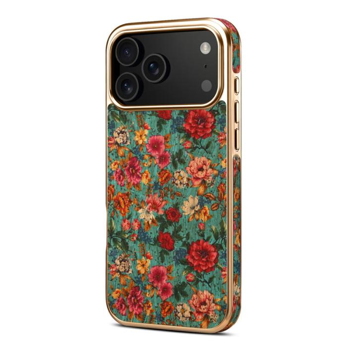 DENIOR - DENIOR iPhone 17 Pro Fodral Mönstertryckt Electroplating Konstläder Blå