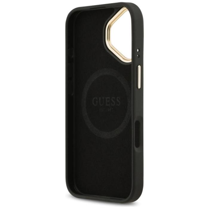 Guess - Guess iPhone 17 Mobilskal MagSafe 4G Logo Plate - Svart