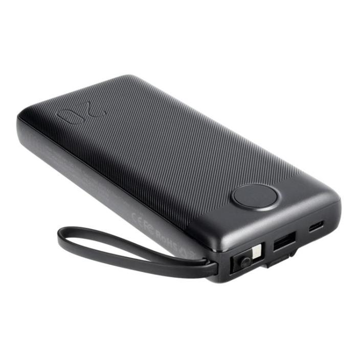 Veger - VEGER Powerbank 20000 mAh med Lightning/Typ-C/Micro-USB Kabel C20