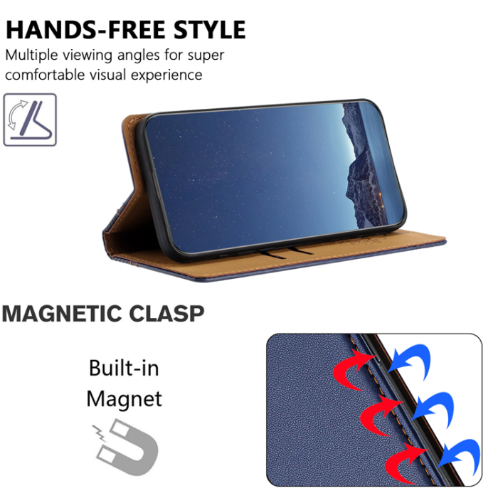 A-One Brand - Galaxy S26 Edge Plånboksfodral L-Shaped Grid Pattern - Blå