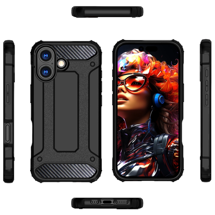 A-One Brand - iPhone 17 Mobilskal Hybrid Armor - Svart