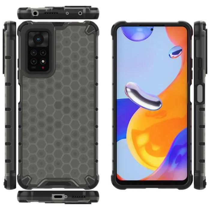 OEM - Xiaomi Redmi Note 11 Pro/Plus Skal Honeycomb Armored - Svart