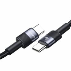 USAMS - USAMS SJ724 USB-C/USB-C Kabel fl&auml;tad 3A 1,2 m (US-SJ724) &ndash; Svart