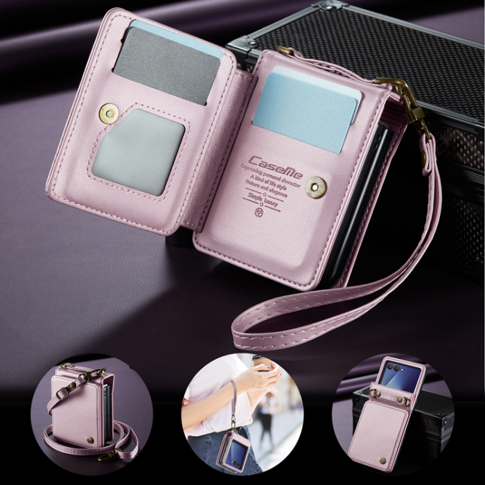 Caseme - CASEME Galaxy Z Flip 7 Plånboksfodral RFID Blocking C22 - Rosa