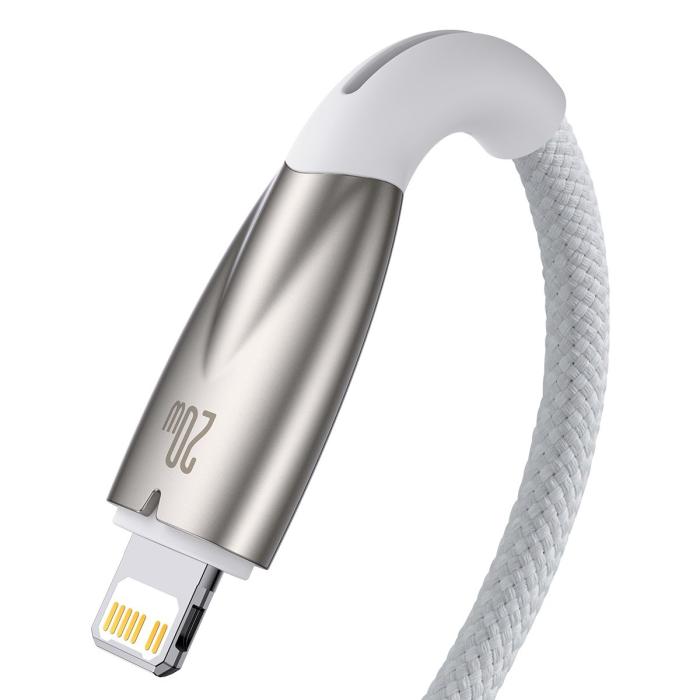 BASEUS - Baseus USB-C till Lightning kabel 1m Glimmer 20W - Vit