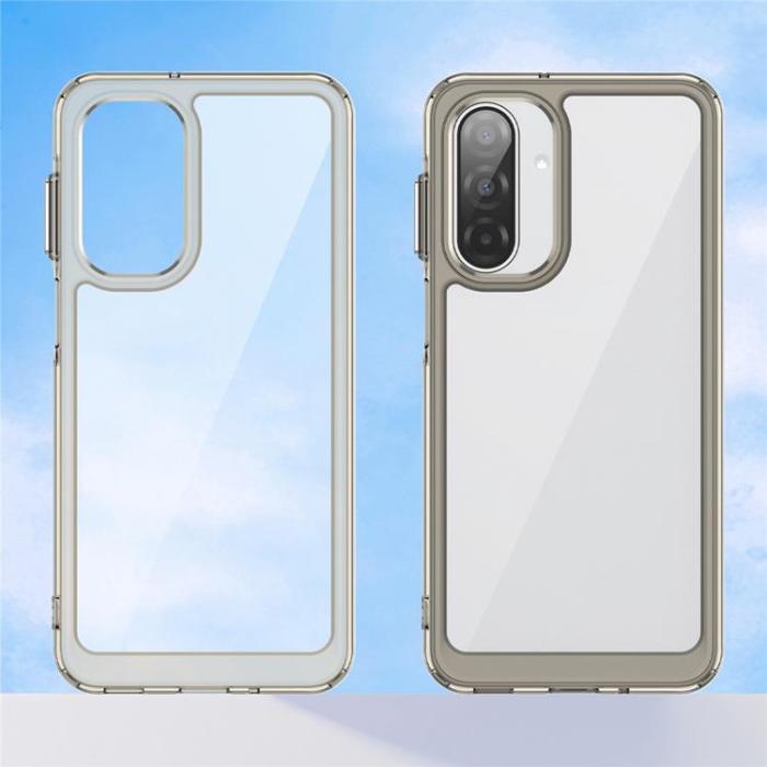 WANLONFENG - WANLONFENG Galaxy A17 5G Mobilskal Med Härdat glas - Transparent Grå
