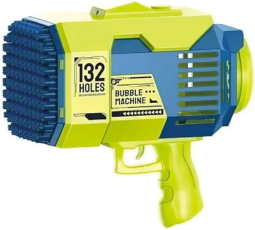 Bazooka - S&aring;pbubbelbazooka &ndash; Elektrisk Bubbelpistol med 132 H&aring;l - Gr&ouml;n/Bl&aring;