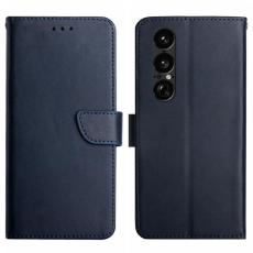 A-One Brand - Sony Xperia 1 VII Plånboksfodral Äkta läder - Blå