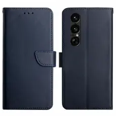 A-One Brand - Sony Xperia 1 VII Pl&aring;nboksfodral &Auml;kta l&auml;der - Bl&aring;