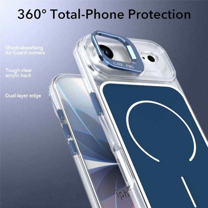 A-One Brand - iPhone Air Mobilskal MagSafe Lens Kickstand TPU + PC - Blå