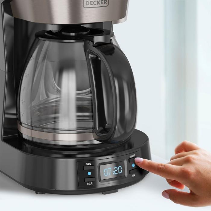 BLACK+DECK - BLACK+DECK Kaffebryggare LCD 12 Koppar