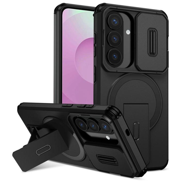 OEM - Mobilskal för Samsung Galaxy S26 Magnetiskt Kickstand PC + TPU - Svart