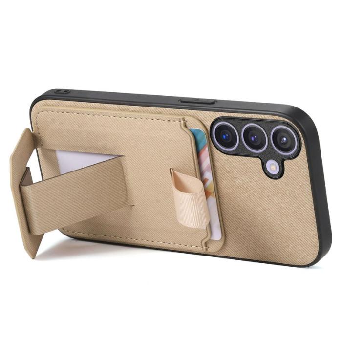 OEM - Mobilfodral för Samsung Galaxy S26 Plus Konstläder Kickstand - Khaki