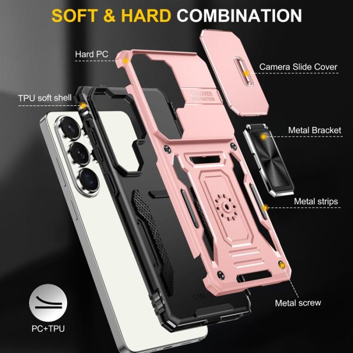 OEM - Mobilskal för Samsung Galaxy S26 Ultra Kickstand PC + TPU - Roséguld