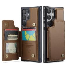 Caseme - CaseMe Mobilfodral f&ouml;r Samsung Galaxy S26 Ultra Konstl&auml;der RFID 5 kort - Brun