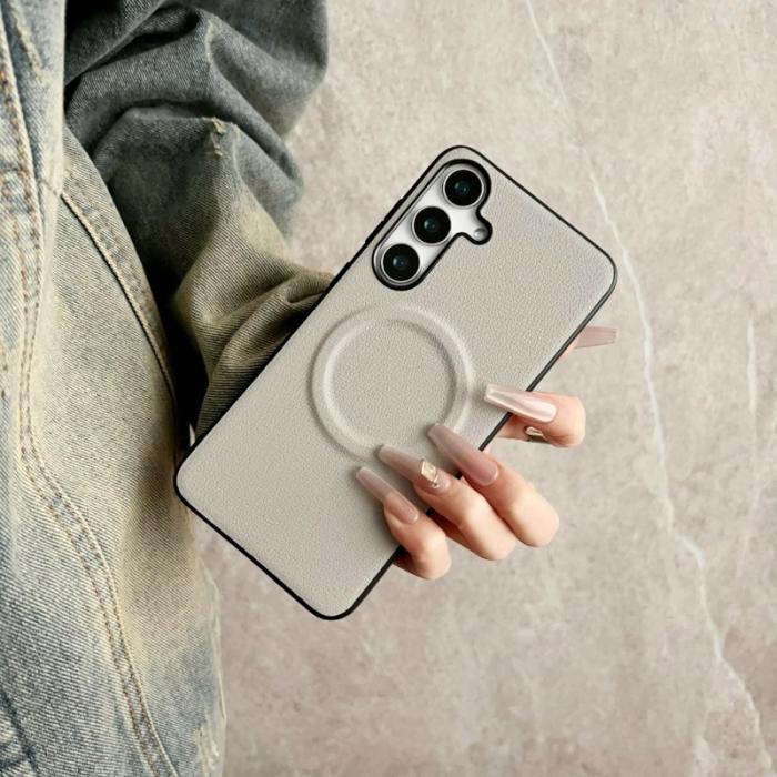 OEM - Mobilskal för Samsung Galaxy S26 Magnetiskt Konstläder + TPU - Svartgrön