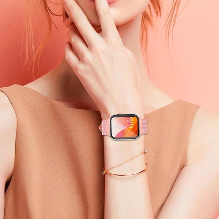 Kingxbar - Kingxbar Silicone Crystal Band Apple Watch 6 / 5 / 4 / 3 / 2 40mm / 38mm - Rosa