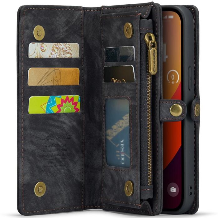 Caseme - CASEME 008 iPhone 16 Pro Plånboksfodral i Konstläder med - Svart