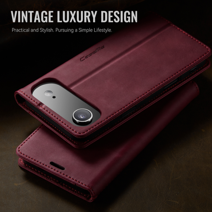 Caseme - Caseme iPhone Air Plånboksfodral RFID Blocking 033 - Röd