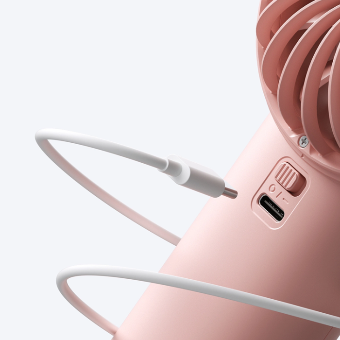 Jisulife - Jisulife Bärbar USB Handfläkt 5000 mAh Life4 - Rosa
