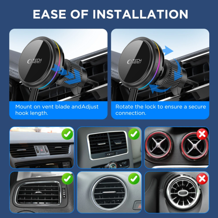 Tech-Protect - Tech-Protect Bilhållare till MagSafe V9 Arctisboost Trådlös Laddare 25w Qi2.2