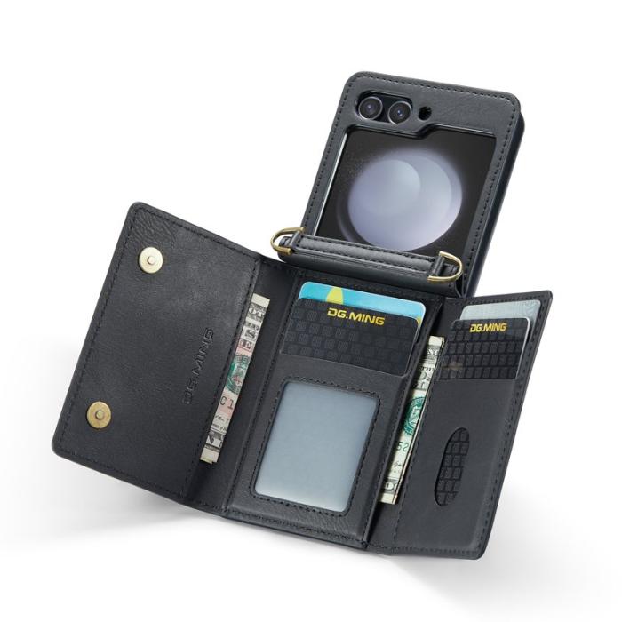 DG.MING - DG.MING Plånboksfodral för Samsung Galaxy Z Flip7 FE 5G - Svart