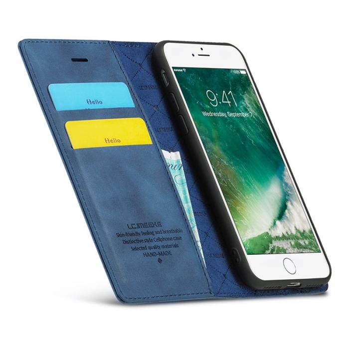 LC.imeeke - LC.IMEEKE Mobilskal till iPhone 7/8/SE (2020)/SE (2022) KonstLäder - Blå