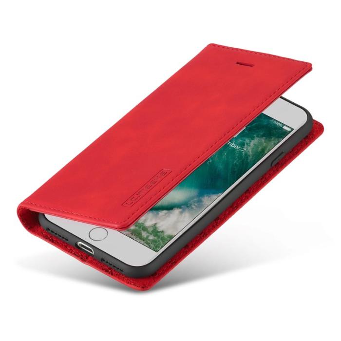 LC.imeeke - LC.IMEEKE Mobilskal till iPhone 7/8/SE (2020)/SE (2022) KonstLäder - Röd