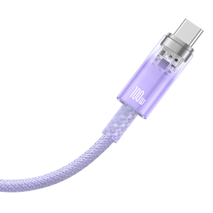 BASEUS - Baseus USB-A - USB-C kabel 100W 1m Temperature Sensor - Lila