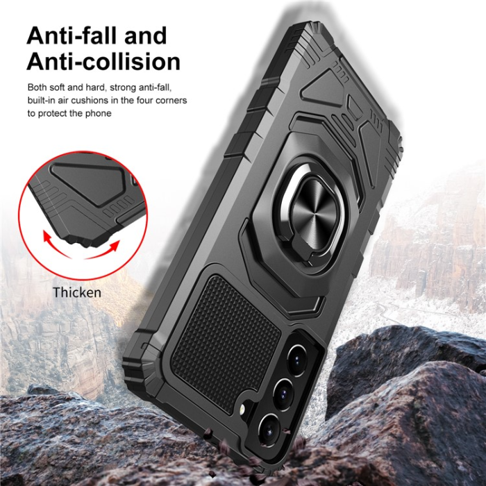 OEM - Galaxy S23 Plus Skal Ringhållare Kickstand Anti-Fall - Svart
