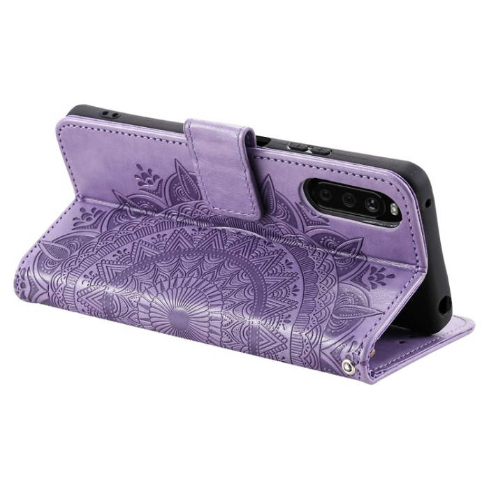 A-One Brand - Sony Xperia 10 V Plånboksfodral Imprinted Mandala Flower - Lila