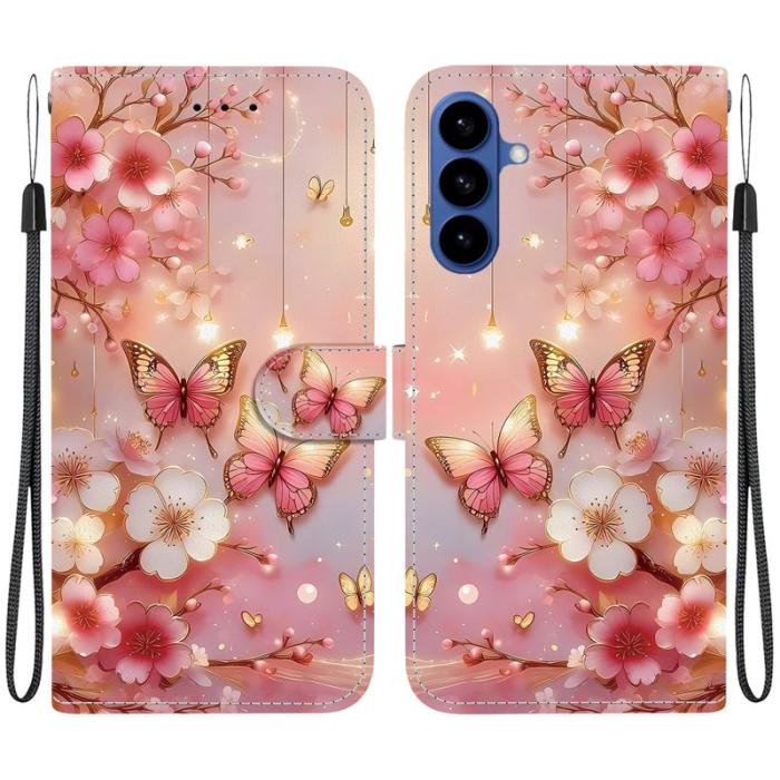 OEM - Samsung Galaxy S26/S26 Pro Fodral Äkta Läder Mönster - Lantern Butterfly