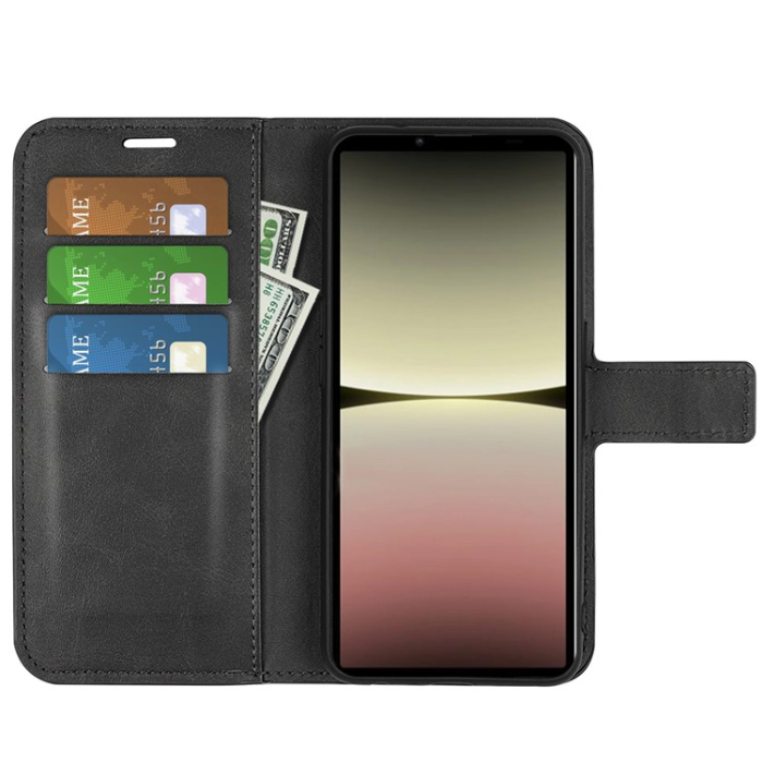 A-One Brand - Sony Xperia 10 V Plånboksfodral Folio Flip Calf - Svart