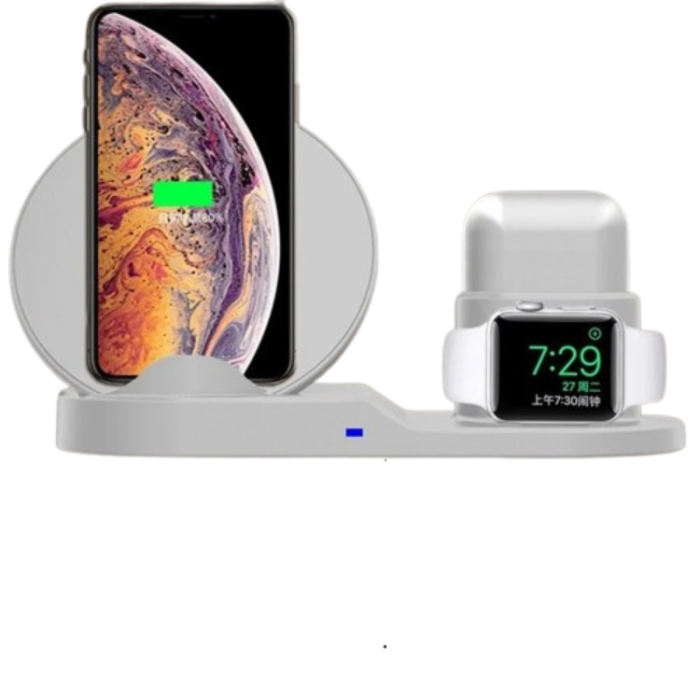 OEM - 3in1 Trådlös Laddare iPhone, Apple Watch, Airpods utan FOD - Vit