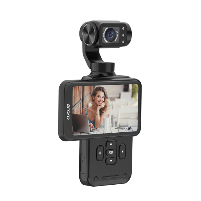 Ordro - Ordro 3-Axis Gimbalkamera 5K, för Vloggning och YouTube Pocket M5 - Svart