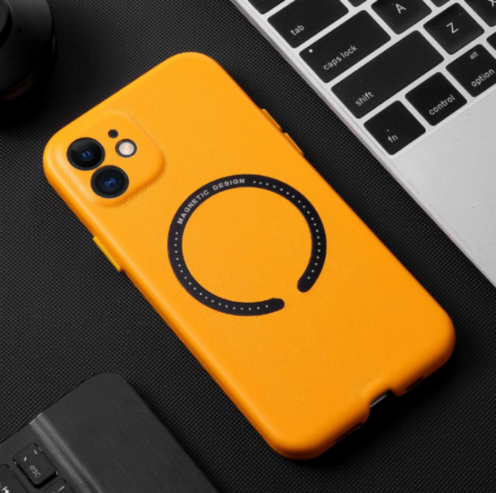 UTGATT1 - BOOM iPhone XS Max Läderskal Magsafe - Gul