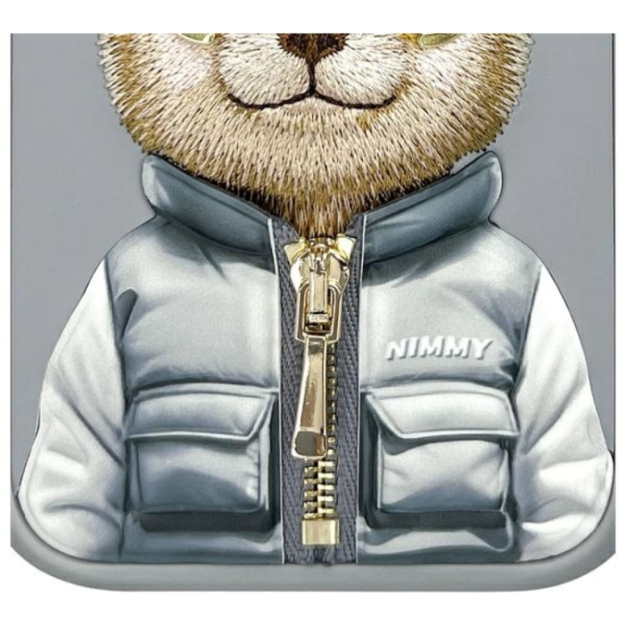 NIMMY - Nimmy iPhone 16 Mobilskal Cool & Cute 2.0 Bear - Grå