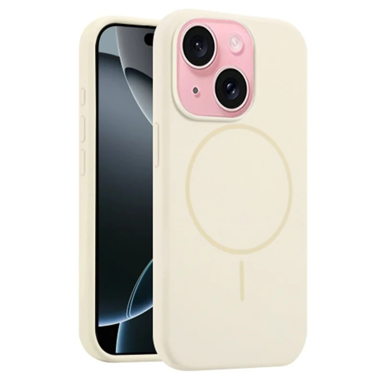 iPhone 14/13 Mobilskal MagSafe Silikon Anti Drop (Antique Vit) | 2353 | AlltMobil