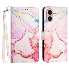 A-One Brand - iPhone 16 Plus Plånboksfodral Marble Pattern med Rem LS005