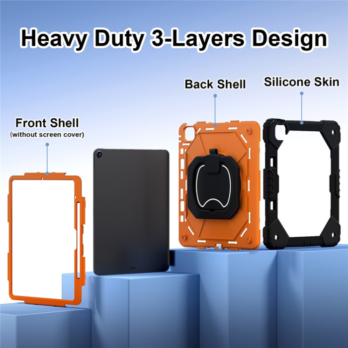A-One Brand - iPad Air 13(2025/2024) Skal Kickstand - Svart/Orange